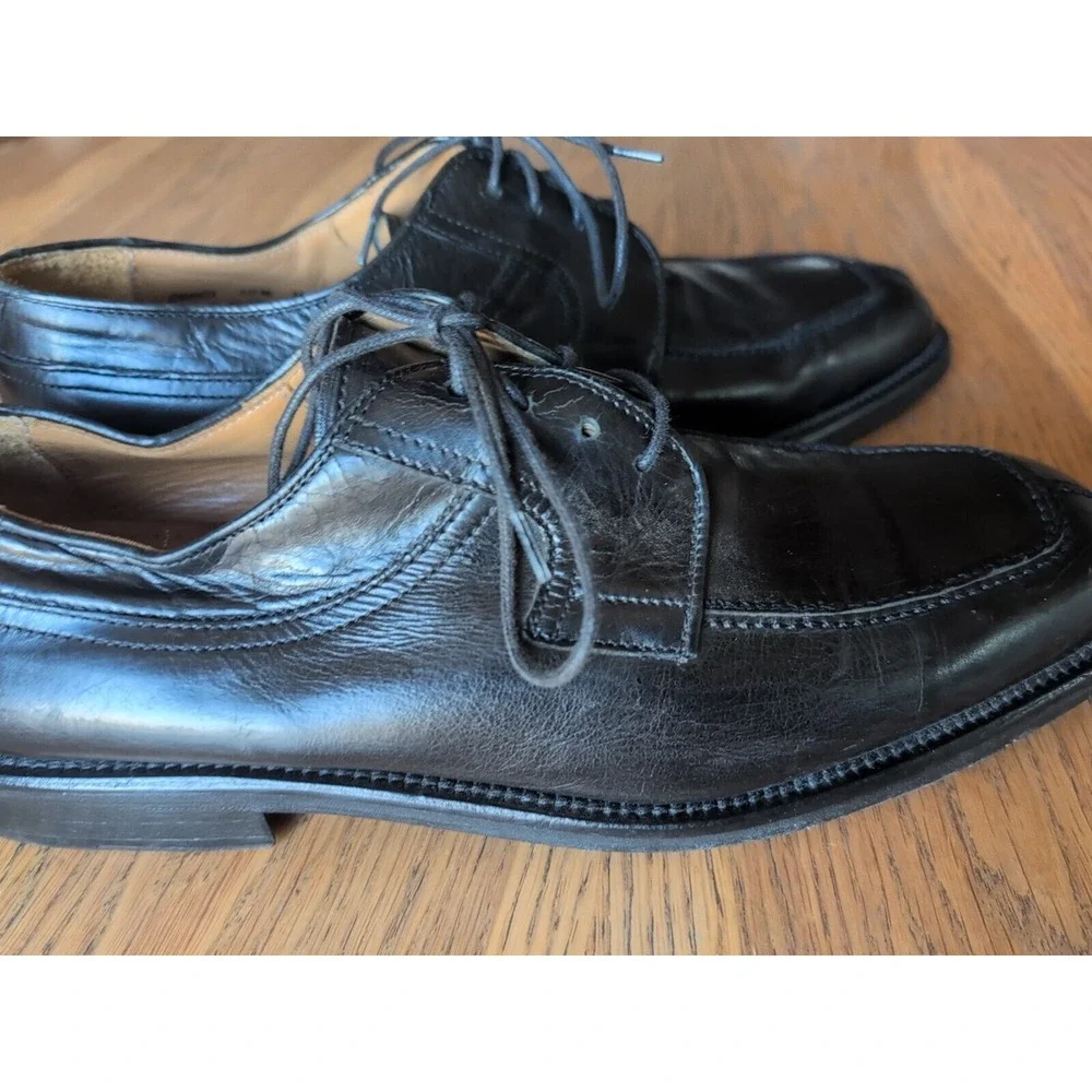 10.5 W Bostonian‎ Classic Men's Black Oxfords Dress Shoes Leather Lace Up 29561